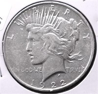 1922 D PEACE DOLLAR VF