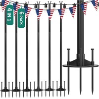 YITAHOME 6 Pack Outdoor String Light Poles, 11ft 4