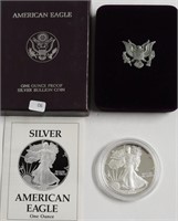 1989 PROOF SILVER EAGLE W BOX PAPERS