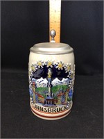 King Ceramic Stein with Pewter Lid