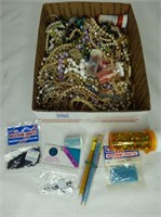 Craft Jewelry Lot- Beads, Necklaces, Clamps