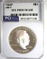 1990-P S$1 Eisenhower PR70 DCAM LISTS $150