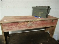 PRIMITIVE WOOD BENCH 38"W X 18"H