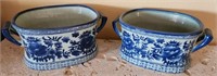 L - 2 PIECES BLUE & WHITE WARE (L64)