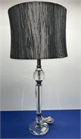 Crystal Style Acrylic Table Lamp with Grey Shade