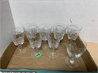 Tray Lot Of Pinwheel Crystal Glasses