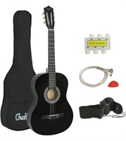30" Black/Green Wooden Acoustic Beginner Guitar