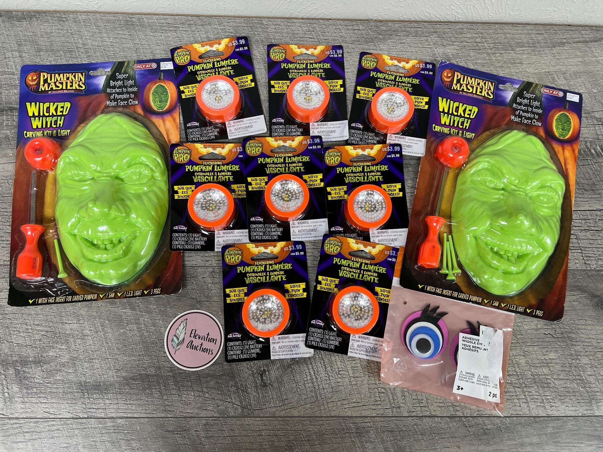 Halloween Wicked Witch pumpkins and new lights lot