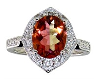 Oval 3.64 ct Natural Twilight Topaz & Diamond Ring