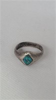 Unmarked ring with blue stone