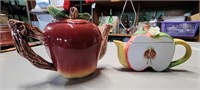 Vintage FRANCISCAN Apple Shaped Red Teapots