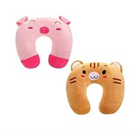 2 Pieces Travel Neck Pillow Rest (Cat and Pig)