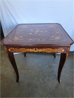 Vtg. Italian Marquetry Layered Game Table