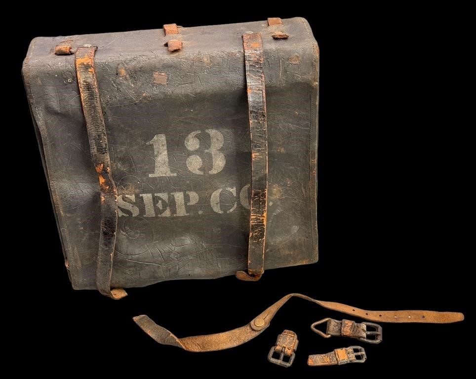 Civil War box type knapsack 13th Sep. Co.