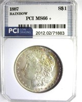 1887 Morgan MS66+ Rainbow LISTS $1150
