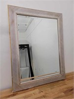 Silver Painted Wood Wall Mirror