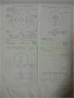 Four Original NASA research blueprints - hand draw