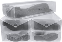 Greenco Clear Foldable Shoe Storage Boxes  5 Pack