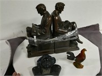 Bronze Lincoln Bookends by Pompeian Bronze