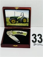 John Deere Collector Knife in Wooden Box