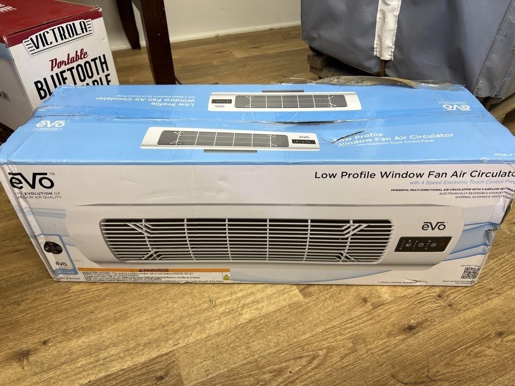 evo low profile window fan air circulator