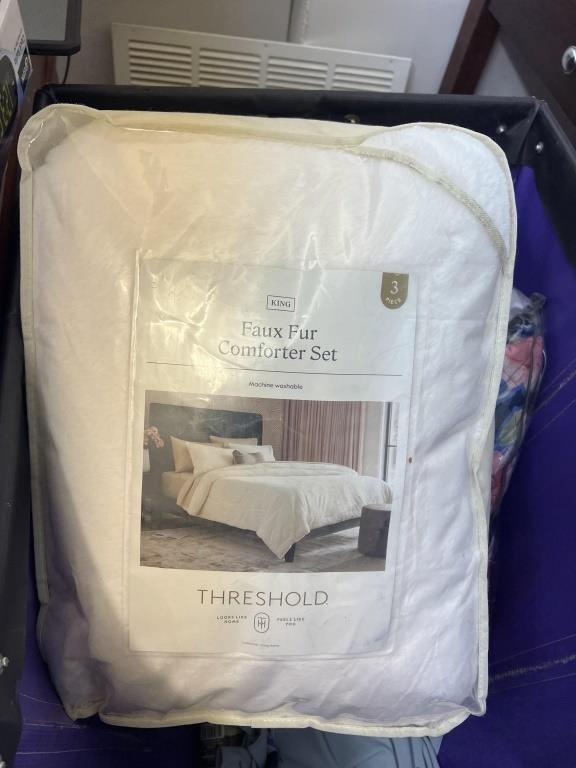 threshold king faux comforter set