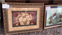 Three pieces framed art.   ‘Tulip Topiary’ 35” x