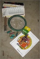 Large ashtray, knife, bullets, horse racing