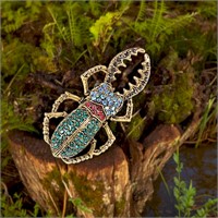 Lovely Vintage Style Scarab Brooch