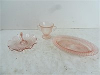 Lot of Misc. Pink Depression Glass