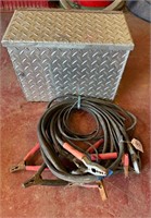 Diamond Plate Tool Box & Jumper Cables