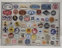 Framed Collection of Pins, Mostly Vintage