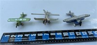 3 Metal planes by Tootsie Toy