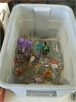 Tub of cartoon glasses