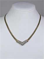 15g 10KT Gold & Diamond Necklace, 1TW