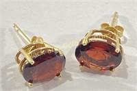 14K Gold & Garnet Stone Earrings