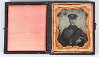 1850s 1/9th PLATE AMBROTYPE M 1840 FORAGE CAP