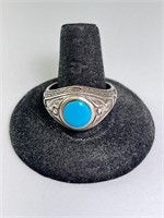 Men's Sterling Sleeping Beauty Turquoise Ring 11 G