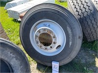 Michelin 11R22.5 Virgin Steer Tire on Rim