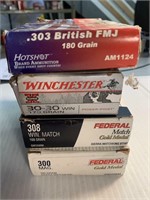 80 rounds mixed lot 303, 30-30, 308, 300