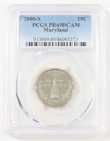 PCGS 2000-S STATE QUARTER MARYLAND PROOF PR69DCAM