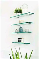 4 piece Floating Glass Shelves with Zinc Alloy Bra