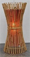 Mid Century Bamboo Hourglass Lamp