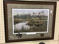 Lg. Framed-Signed 2013 Illinois Ducks Unlimited