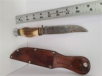 Bone Handled Hoppe W. German Blade Knife & Case