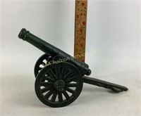 Cast Metal Cannon With Wagon Wheels, Green,