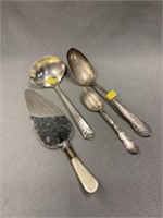 Sterling Silver Spoons, Ladle and Cake Server