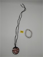 Dicotic Morano glass pendant necklace