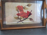 Needlepoint Cardinal Tray