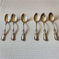 6 small stunning sterling silver spoons